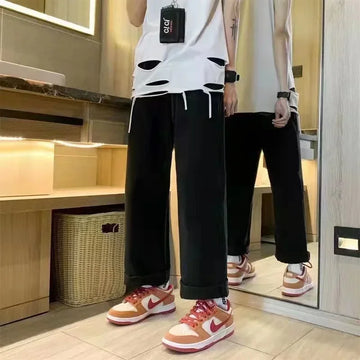 Getadme 2025 American Retro Jeans Y2K Big Pattern Trousers Loose Jeans Gothic High Waist Wide Pants Street Wear Trousers